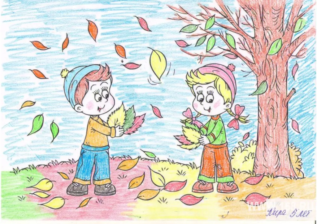 Рисунок Осень карандашом