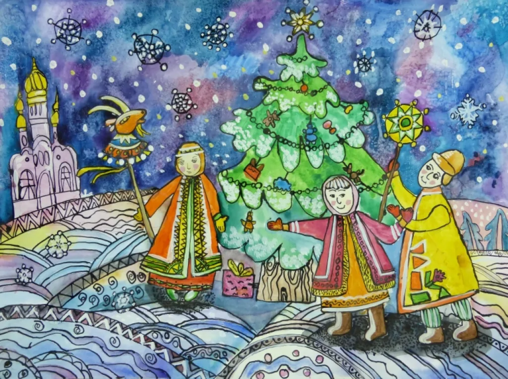 Рождество рисунки