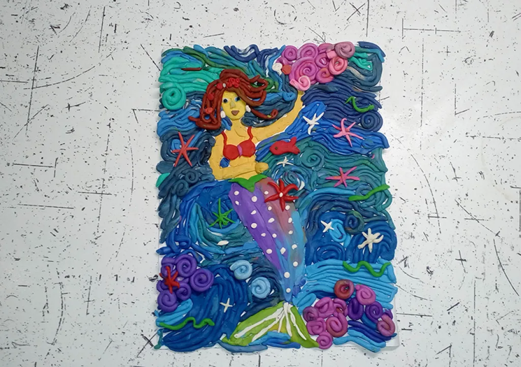 картины из пластилина море