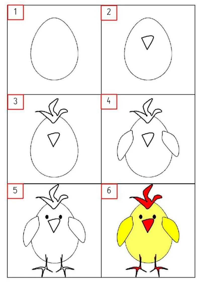 цыпленок карандашом