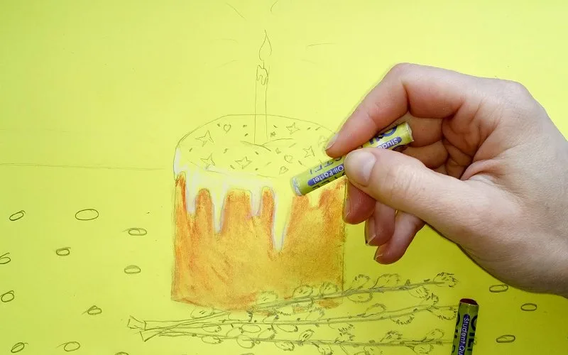 кулич карандашом