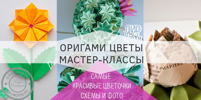  оригами цветок из бумаги схема