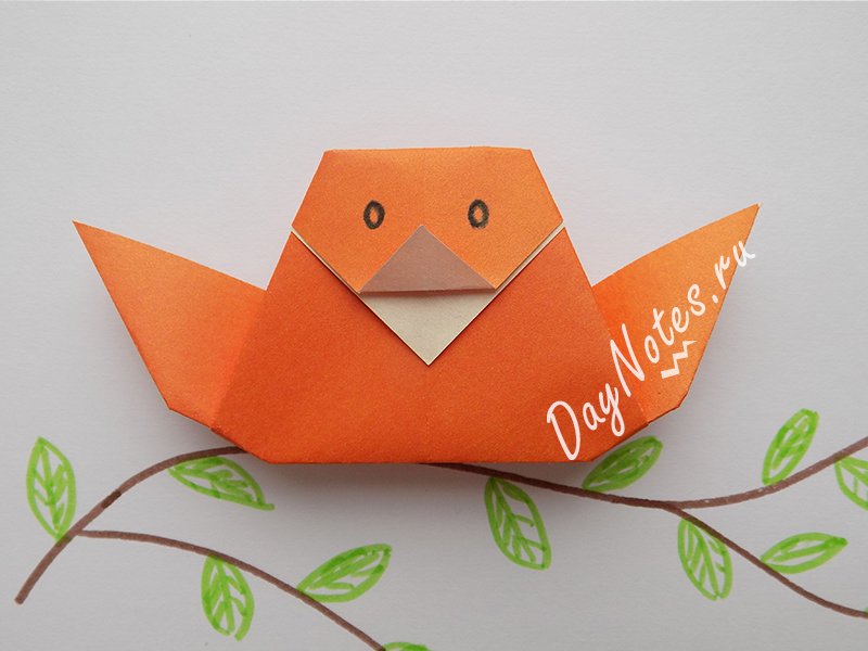 оригами из бумаги птичка