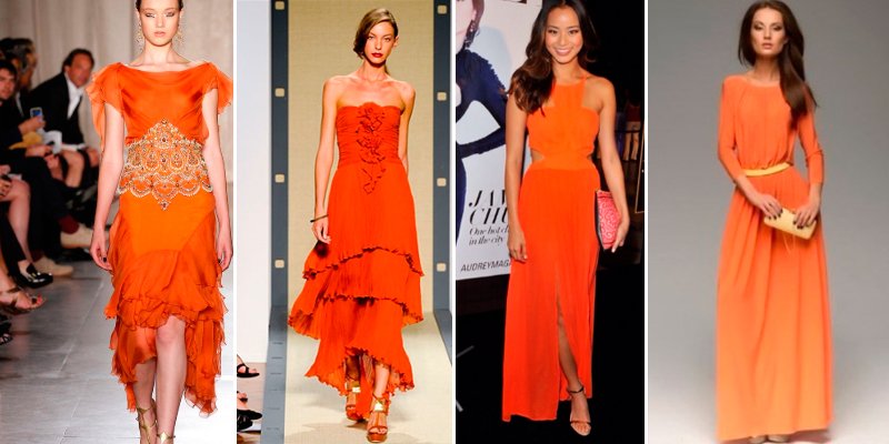 оранжевые платья новый год 2019