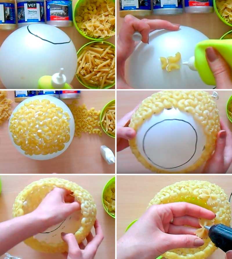 Пасхальное яйцо из макарон