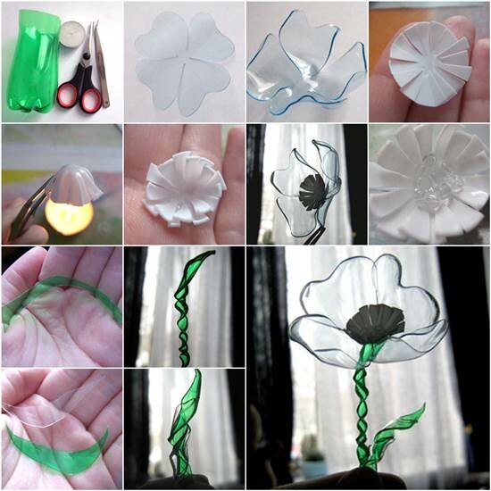 Как сделать цветы из пластиковых бутылок