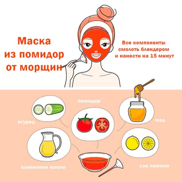 Маска из помидор для лица от морщин: свойства и польза