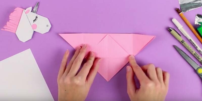 Закладка единорог из бумаги - шаблоны, распечатки и схема оригами