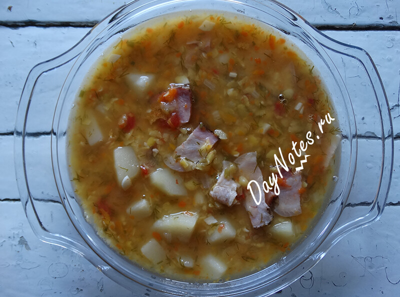 Гороховый суп с ветчиной — фоторецепт очень вкусного супа