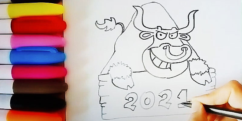 Рисунки на новый год 2023 для срисовки — легкие и красивые