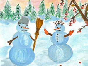 Рисунки на тему зима: что можно нарисовать с детьми